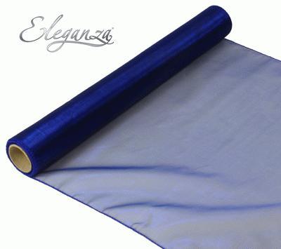 40cm x 9m Woven Edge Organza - Sapphire Blue
