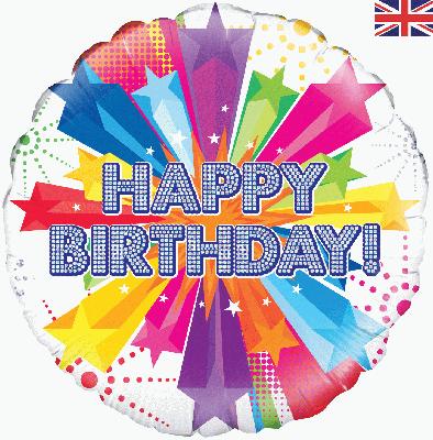 18" Round Foil Balloon - Happy Birthday