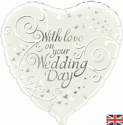 Heart Foil Balloon - With Love On Your Wedding Day