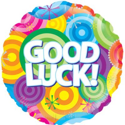 18" Good Luck Balloon Rainbow Circles