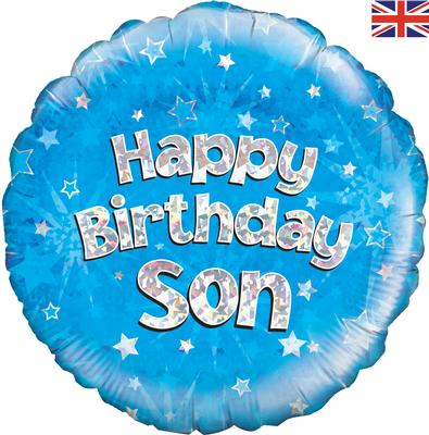 18" Round Foil Balloon - Happy Birthday Son