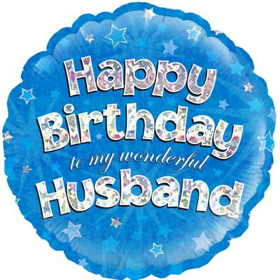 18" Foil Balloon - Happy Birthday Husband