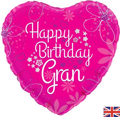 18" Heart Foil Balloon - Happy Birthday Gran