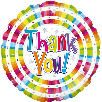 18" Foil Balloon - Bright Thank You - Holographic