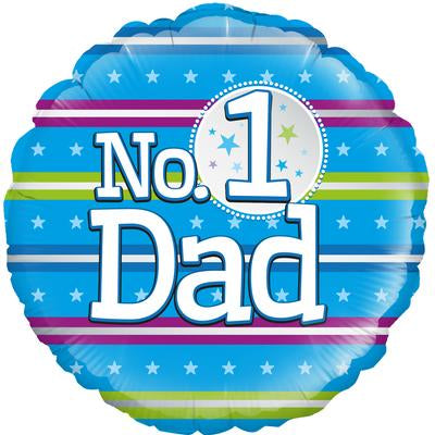 Number 1 Dad 18" Foil Balloon - Father's Day Celebration Birthday Balloon