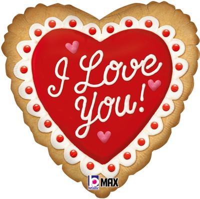 18inch I Love You Cookie Style Valentine Foil Balloon