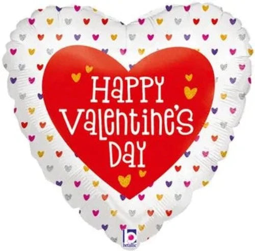 18inch Valentine Mini Hearts Holographic Foil Balloon