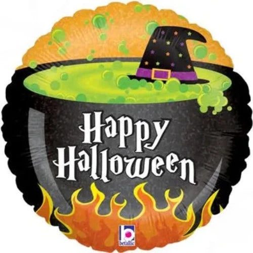18" Foil Balloon -  Halloween Cauldron Holographic
