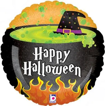 18" Foil Balloon -  Halloween Cauldron Holographic