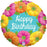 18" Foil Balloon Happy Birthday , Colourful Blooms