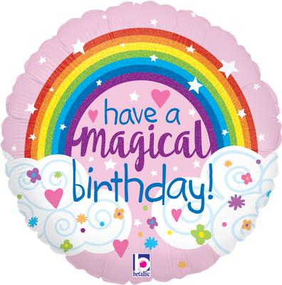 18" Foil Balloon Have a Magical Birthday - Rainbow