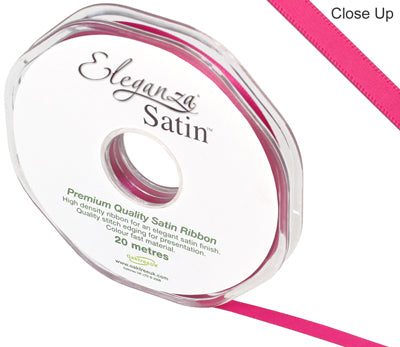 6mm x 20m Double Faced Fuchsia Satin Ribbon