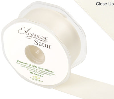 38mm x 20m Double Faced Ivory Satin Ribbon