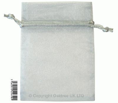 Eleganza Organza Bags 9cm x 12.5cm - Silver (10pcs)