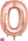 Rose Gold 34" Foil Balloon Number - 0