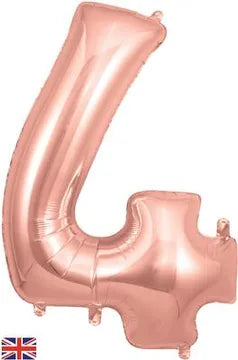 Rose Gold 34" Foil Balloon Number - 4