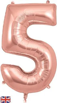 Rose Gold 34" Foil Balloon Number - 5