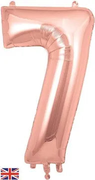 Rose Gold 34" Foil Balloon Number - 7