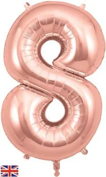 Rose Gold 34" Foil Balloon Number - 8