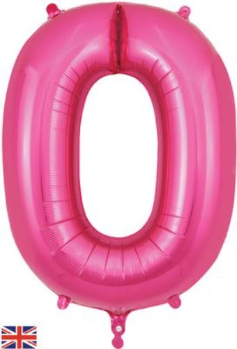 Pink  34" Foil Balloon Number - 0