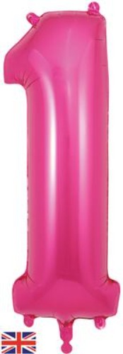 Pink  34" Foil Balloon Number - 1