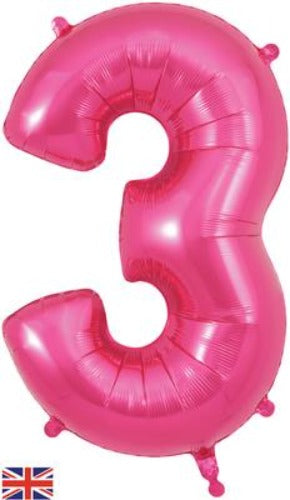 Pink  34" Foil Balloon Number - 3