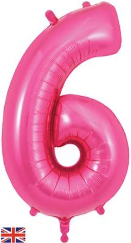 Pink  34" Foil Balloon Number - 6
