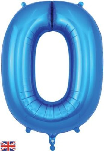 Blue 34inch Foil Balloon Number - 0
