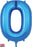 Blue 34inch Foil Balloon Number - 0