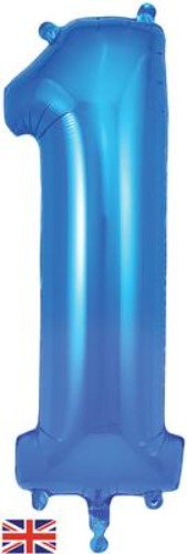 Blue 34 inch Foil Balloon Number - 1