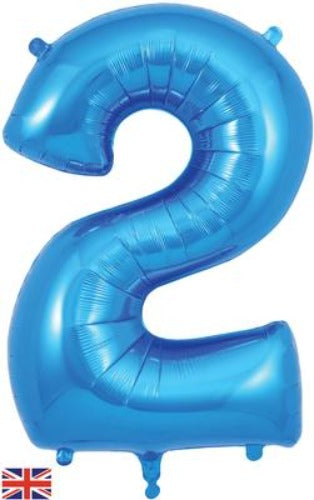 Blue 34 inch Foil Balloon Number - 2
