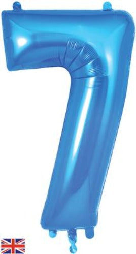 Blue 34 inch Foil Balloon Number - 7