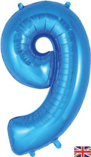 Blue 34 inch Foil Balloon Number - 9