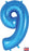 Blue 34 inch Foil Balloon Number - 9