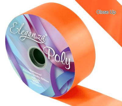 Florist Poly Ribbon - 100 yards x 2"  - Orange