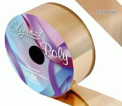 Poly Ribbon 50mm x 25m Metallic Gold