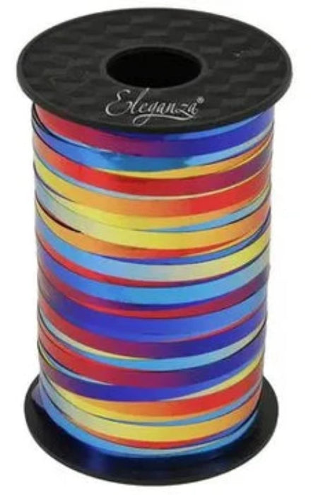 Poly Curling Ribbon Metallic 5mm x 250 YDS -  Rainbow