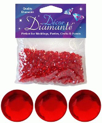 28g of Red Diamante Table Scatters