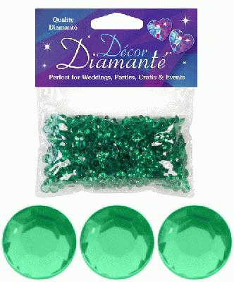 28g of Emerald Green Diamante Table Scatters