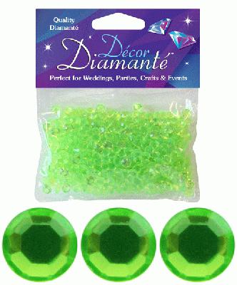 28g of Lime Green Diamante Table Scatters