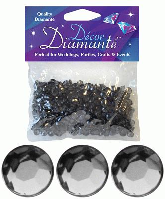 28g of Black Quarts Diamante Table Scatters