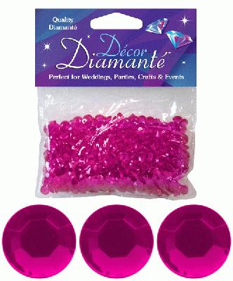 28g of Cerise Pink Diamante Table Scatters