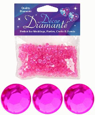 28g of Hot Pink Diamante Table Scatters