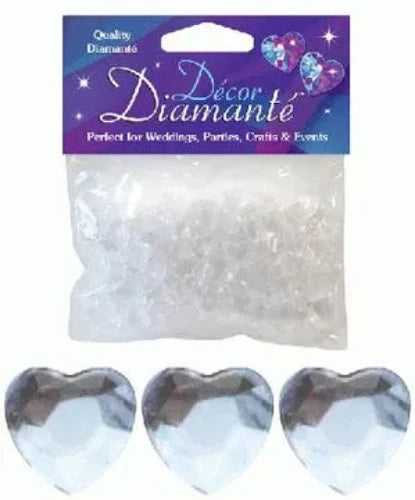 Décor Diamanté™ 12mm Hearts 28g bag Clear