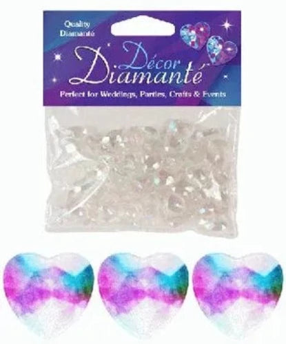 Décor Diamanté™ 12mm Hearts 28g bag Iridescent