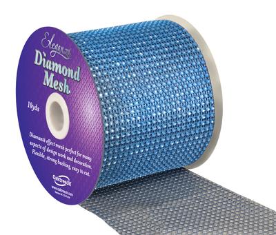 Light Blue Diamond Mesh Full Roll - 12cm x 9m