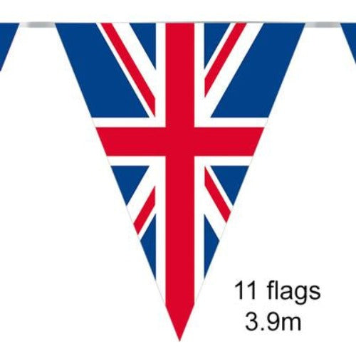 Queens Jubilee Party Bunting Union Jack Flag 11 flags 3.9m