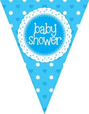 Party Bunting Baby Shower Blue 11 flags 3.9m