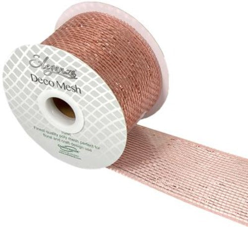 Deco Mesh Metallic 63mm x 10m Rose Gold