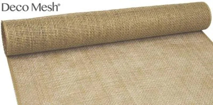 Deco Mesh Burlap 53cm x 4.57m Light Natural
